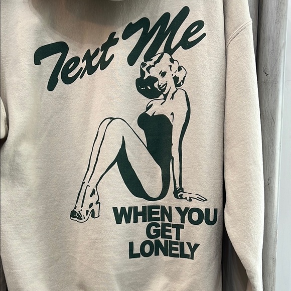 LONELY GHOST Cream Hoodie Sweatshirt - Picture 4 of 5